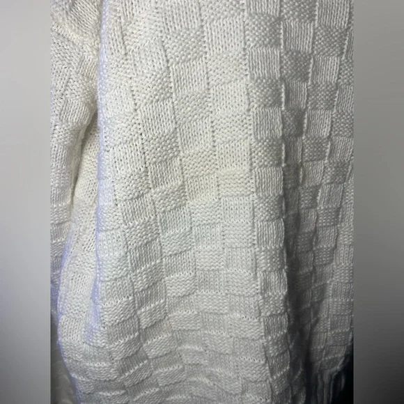 Vintage Gap 90s White Textured Knit Sweater Small Cozy Minimalist - Picture 11 of 15